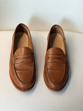 Unisex Women’s Size 6 Business Professional Classic Brown Leather Penny Loafers